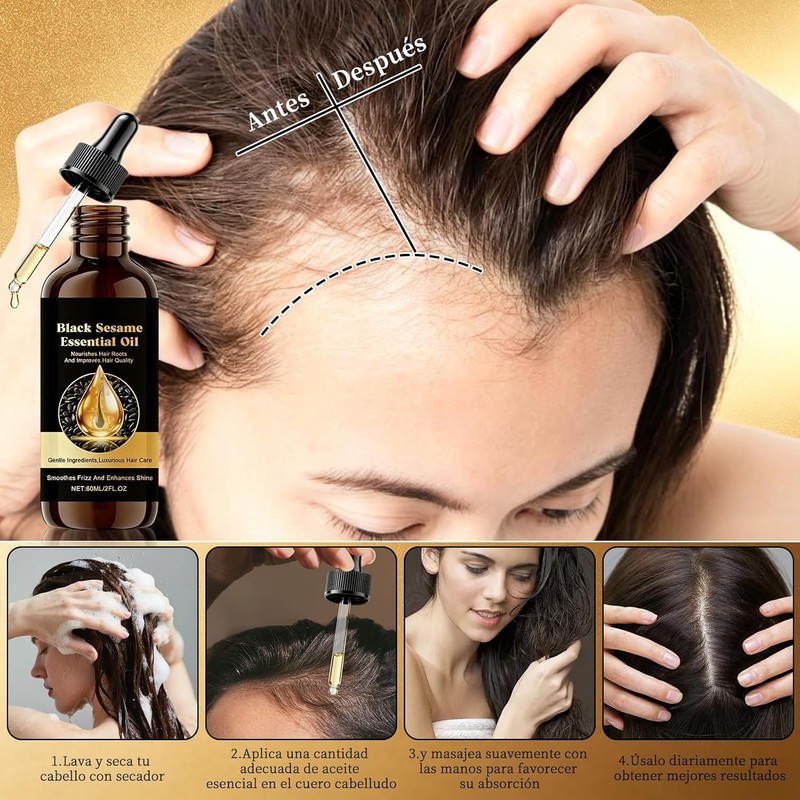 2pcs Conditioning Hair Aceite de Comino Negro 60ml, Aceite de