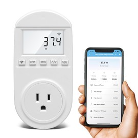 Zuomeng WiFi Electricity Usage Monitor, Plug-in Power Meter with Audible Alarm, Refrigerator Power Consumption Monitoring and Electricity Bill Statistics