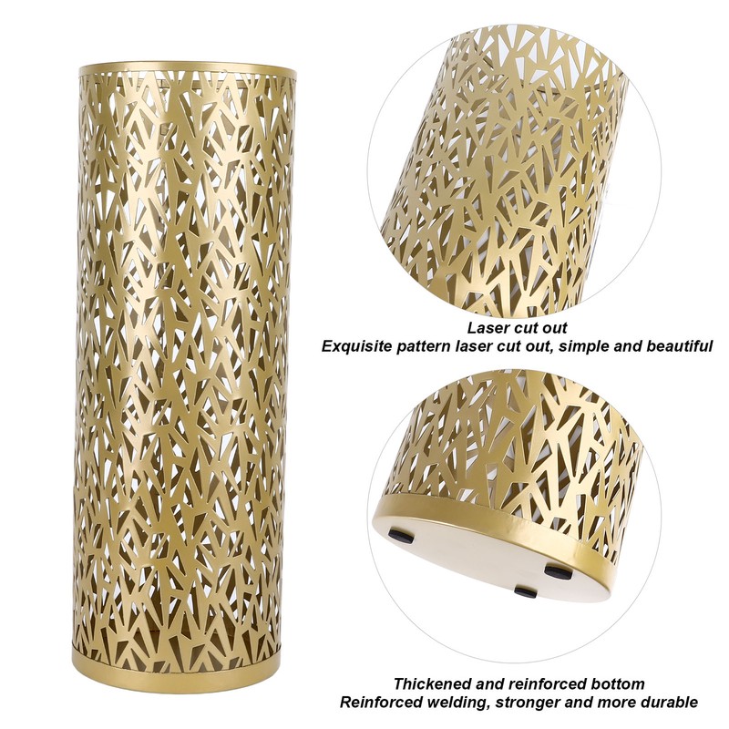 Umbrella Stand Rack for Entryway Metal Hollowed Freestanding Round Umbrella