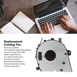 CPU Fan, Professional 4-Pin Fast Heat Dissipation, Quiet Laptop Cooler, Portable Small Replacement Laptop Fan for Yoga C740 14IML