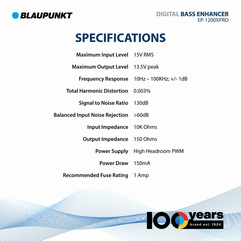 BLAUPUNKT EP-1200XPRO Digital Bass Enhancer Processor, Digital Sound Restoration, Maximizer