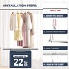 STO STO 2 Pack Closet Hanging Rod, Length and Height