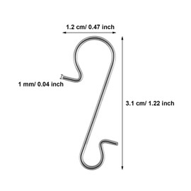 Tatuo Xmas Ornament Hooks Metal Wire Hooks Ornament Hangers with Storage Box for Christmas Tree Decoration (201，Silver)