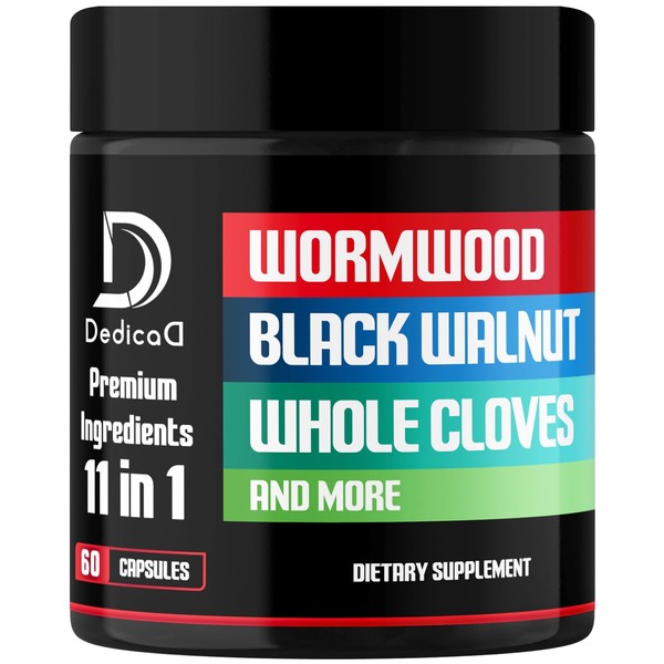 Wormwood Capsules Supplement - Extracted from Black Walnut, Cloves, Turmeric,