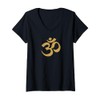 Women's Om Symbol V-Neck T-Shirt, black