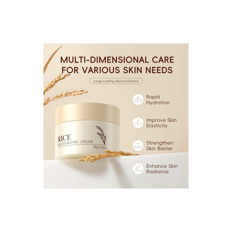 Set Cuidado Piel Crema Hidratante Facial Arroz Suero Productos Combate