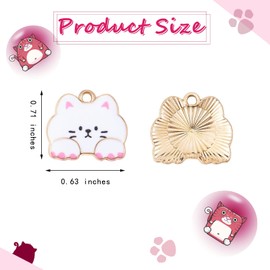 COGCHARGER 35 Pieces Cat Enamel Charm Pendant Alloy Enamel Animal Charm Mixed Color for Jewelry Necklace Bracelet Earring Making Crafts