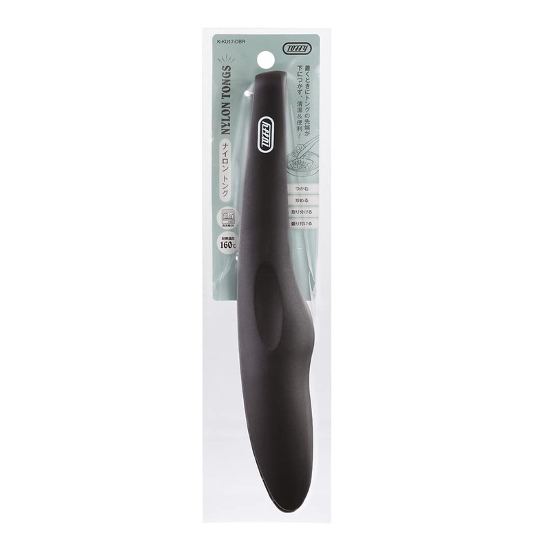 Toffy K-KU17-DBR Nylon Tongs, Dark Brown, All Nylon, Made in