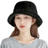 SIVAN Women's Bucket Hat, [Delicate Fluff Stores Heat and Increases Cold Protection, Fluffy Feeling You Want To Touch It Involuntarily] Cold Protection, Warm, Fluffy, Small Face Effect, Solid, Sweat