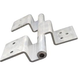 R and P Carriages Three Leaf Aluminum Door Hinge in Raw Finish Stainless Hinge Pin