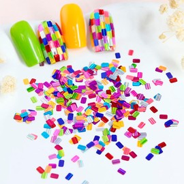 12 Colors 3D Nail Laser Square Sequins Holographic Manicure Charms Glitter Nail Art Paillettes Sparkle Decoration for Women Girls