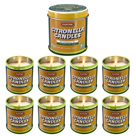 Citronella Candle 9 Pack, 3 oz Jar Candles, Indoor Outdoor Lemongrass Scented Candles, Made with Natural Citronella Oil and a Soy Wax Blend