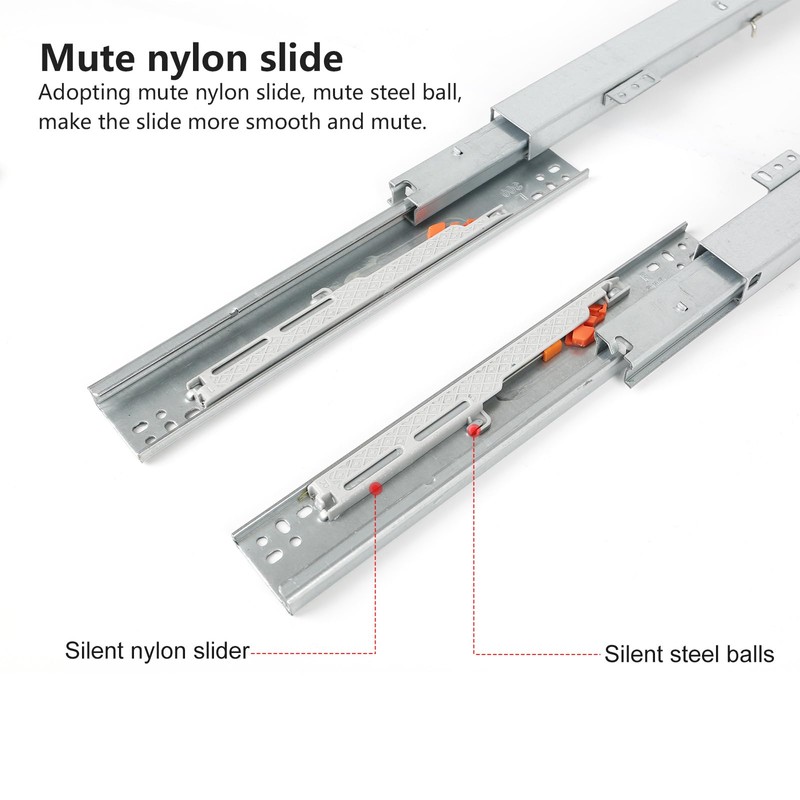Undermount Drawer Slides, Bottom Mount Invisible Soft Close Pull Out