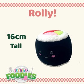 VFM - California Roll Soft Toy Food themed Cute Plush Cuddly Stuffed Toy Plush Toy Cute Stuffed Plushie, Gifts for Birthday, Valentine's Day Christmas - 16cm Multi-Coloured