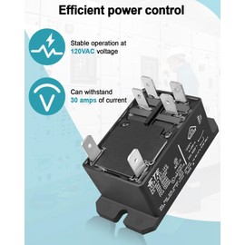 HUQUZN Power Relay DPST-NO 120VAC 30A, 6-Pins General Purpose Relay Replace T92P7A22-120 10459304, 2PCS