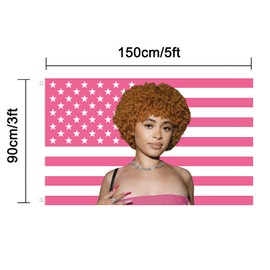 WENWELL Ice Rapper Spicy flag 3x5 Ft Outdoor Indoor,pink Icespice Poster American flag tapestry for Bedroom Living room dorm wall with Brass Grommets Vivid Color and Fade Proof Decorations
