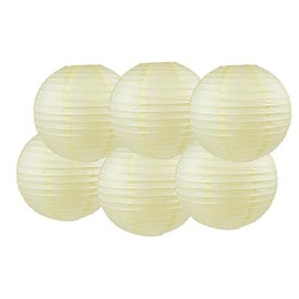 Matissa 12"(30CM) Pack of 6 Paper Lantern Wedding Party Decoration Craft Lamp Shade (Peach)