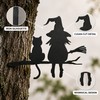 Iron Witch & Cat Garden Stake for Outdoor Decor –