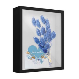 3D Shadow Box, 22 x 27 cm Wooden 3D Photo Frame for Wall and Tabletop, Deep Picture Frame Display Box for Flower Medal Memorabilia Crafts Tickets (Black 5CM)