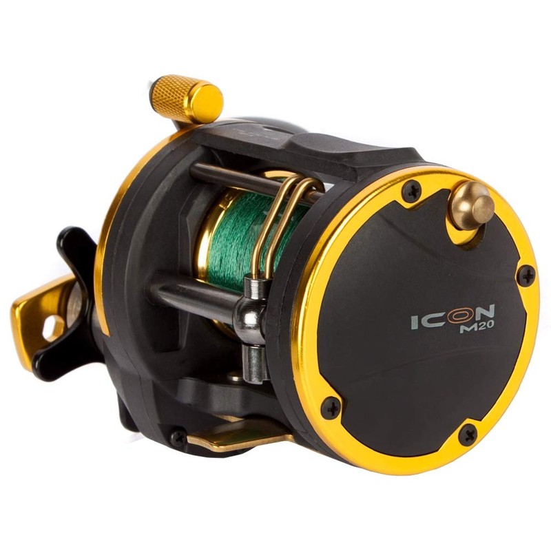 leeda icon m30 multiplier boat reel with braid