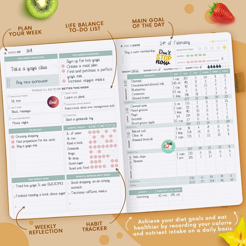 Clever Fox Wellness Journal – Weekly & Daily Health and