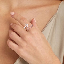 Senpotly 925 Sterling Silver Just Breathe Faith Ring for Women Adjustable Infinity Cross Wrap Ring for Daughter Faith Ring Inspirational Jewelry Gift, Sterling Silver, No Gemstone