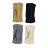 PACKOVE 4pcs Crochet Headbands with Bowknot Design Warm Winter Hair