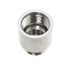 Maxmoral 2PCS 1/2PT Male to 1/2PT Female Shower Head Extension Arm Silver Stainless Steel 20mm Arm Length Shower Head Casting Pipe Fitting Coupler