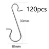 HERZWILD Bauble Hangers, 120 Pieces, Christmas Tree Baubles, S-Hooks with