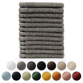 Blumtal Towel Set, 12 Face Cloths 30 x 30 cm, Soft and Absorbent, 100% Cotton, Oeko-Tex 100 Certified, Grey