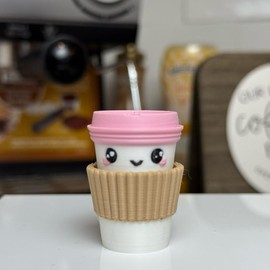 Clickie Food Fidget Clickers - Desk Fidgets and Keychains with Vibrant Designs, Soothing Sound Mechanism, and Multipurpose Fun - Style: Coffee Cup, Sound: Creamy (Quieter and makes a soft clunk)