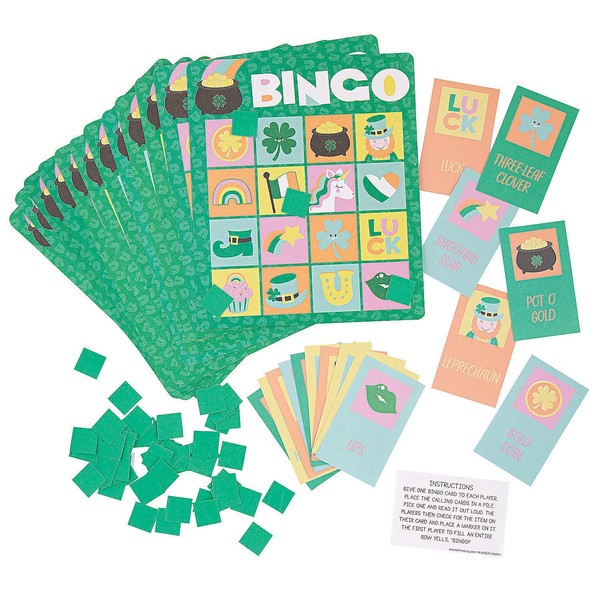 St. Patrick's Day Green Cardstock Bingo Game - 6"x7" (127