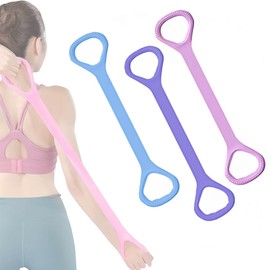 3 Pack Figure 8 Fitness Resistance Band,Arm Back Shoulder Exercise Elastic Rope Stretch Fitness Band, Foot, Leg, Hand Stretcher,Exercise Equipment for Yoga, Pilates,Physical Therapy