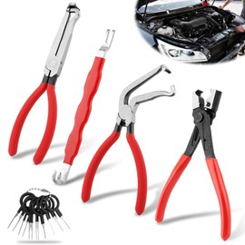 4 Pieces Electrical Disconnect Pliers for Cars, Professional Automotive Connector Removal Kit with 8 Terminal Tools Fuel Line Tool for Cars, Trucks Repair with Rapid Disconnector