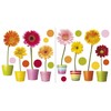 Home Decor Line CR-64003 Gerberas Flowers Window Decals, Multi-Color