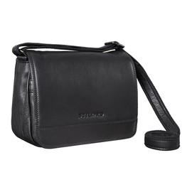 STILORD 'Malou' Elegant Leather Handbag Women's Shoulder Bag Wide Vintage Leather Bag for Going Out Classic Evening Bag Women Genuine Leather, black, shoulder bag