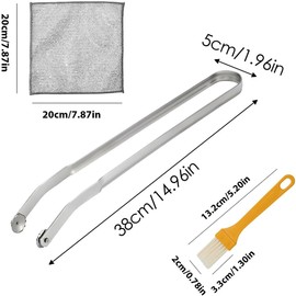 BBQ Sausage Cooking Rotating Tongs, Sausage Turning Tongs for Cooking Grill Tongs BBQ Kitchen Tongs Stainless Steel Grill Flipping Tongs for Turning Bacon Steak Meat Vegetables, 3Pcs