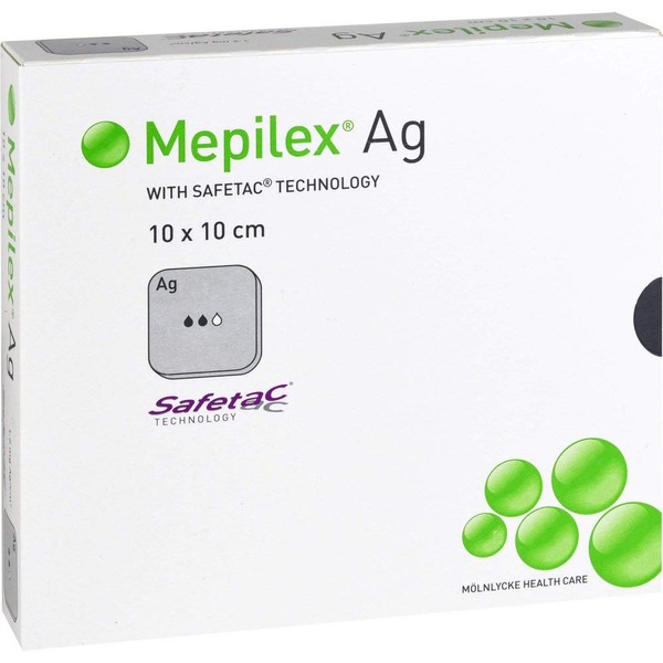 Mepilex Ag Foam Dressing, 10 x 10 cm, Sterile
