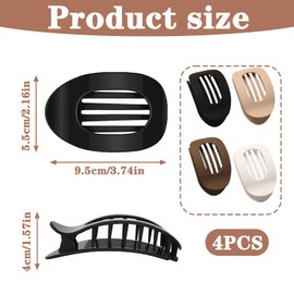 4 Stück Duckbill Hair Clips, Stylisch Entenschnabel Haarspange, Matte Große Benglatt Haarspange für Damen, Einfache Elegante Flache Krabbenclips für Alltag Büro Schule Festliche Anlässe