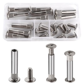 VooGenzek 10 PCS Φ8mm Connecting Bolts With M6 Screws, Furniture Fastener Binding, Nickel Cupboard Joining, for Cabinet Connector, 36-45 mm