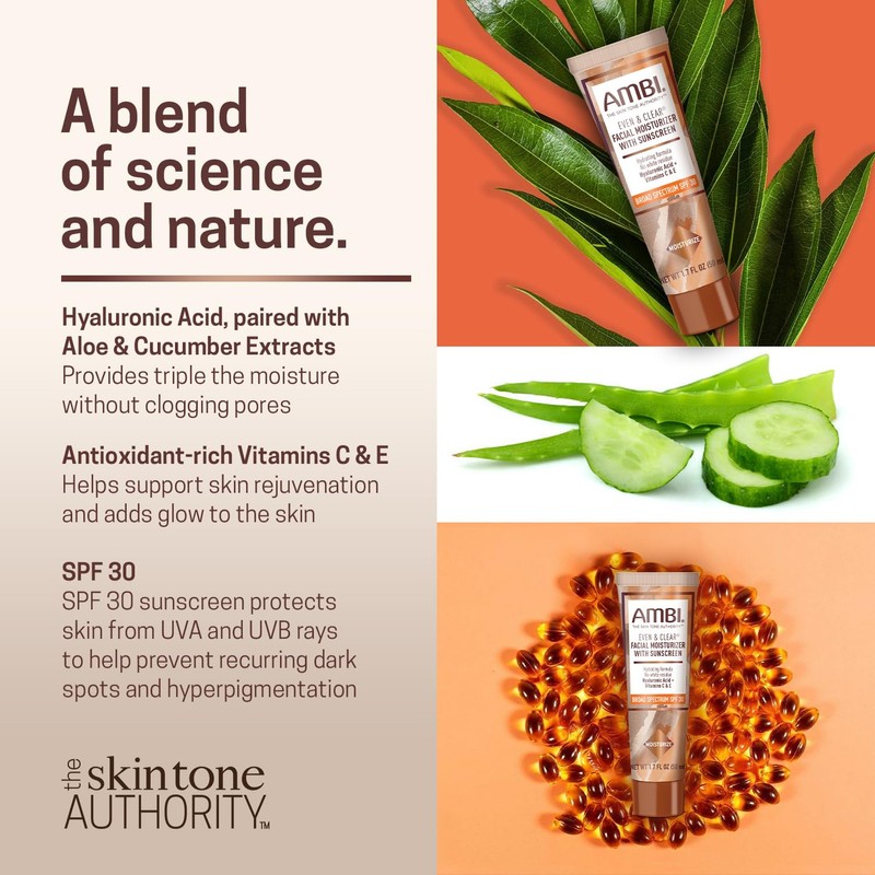 Ambi Even & Clear Facial Moisturizer with Sunscreen SPF 30,