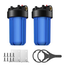 Universal Big Blue Whole House Water Filter Housing For 10" x 4.5" RO Cartridge Filtration - 2Pack Housing for 10"x4.5" Filter
