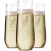 Munfix 36 Pack Stemless Plastic Champagne Flutes Disposable 9 Oz