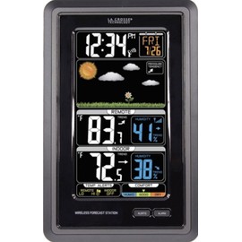 La Crosse Technology Wireless Color Weather Station - Real-time Backyard Weather, Humidity Comfort Meter, Animated Forecast, Temperature Alerts, Long Range Transmission (300 Feet)