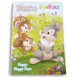 Colortivity Easter Bunnies Thumper and Friends Coloring and Activity Book - Basket Filler - 80 Pages