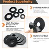 Tanstic 175Pcs 7 Sizes Black Flat Rubber Washers Assortment Kit,