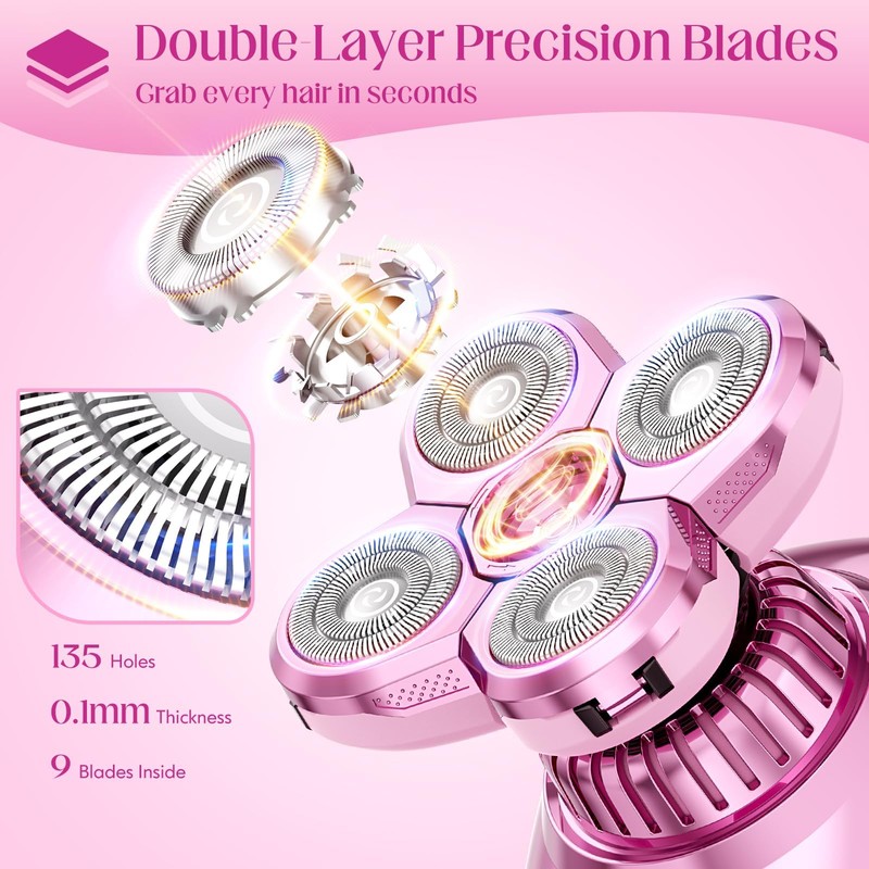 Electric Razors for Women Legs, Wet Dry Electric Rotary Shaver