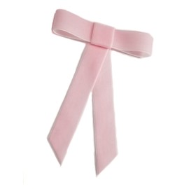 EmilyRose Couture Large Velvet Hair Bow Collection (Barrette, Pearl Pink)