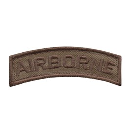 Airborne Shoulder Tab Tan Coyote US Army Tactical Morale Fastener Patch