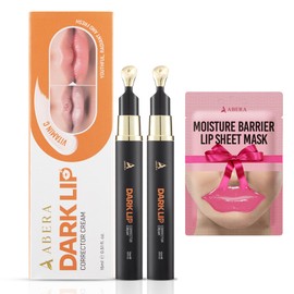 ABERA Dark Lips Corrector Cream, Lip Balm For Lightening & Brightening Dark Lips For Men & Women, Moisturizing Lip Plumper with Shea Butter, Lip Scrub, Fordyce Spot Remover (2 BOXES + GIFT)